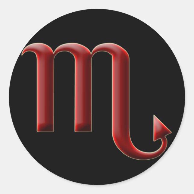 Redonda Pegatina Escorpio #2 (Anverso)