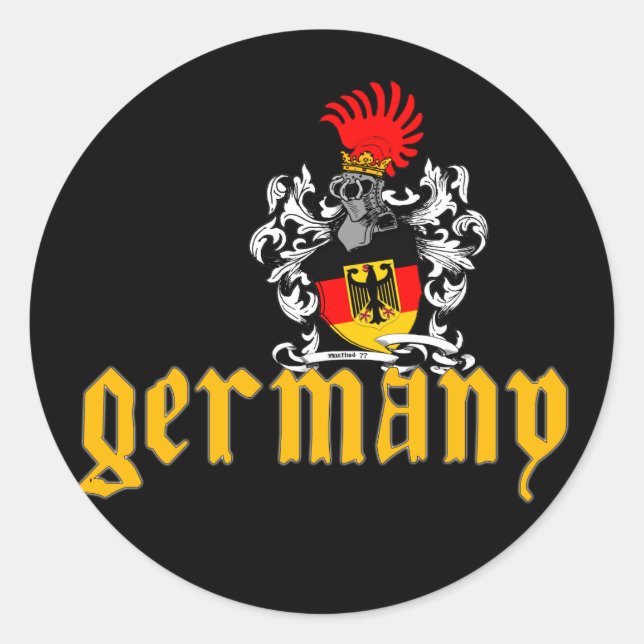 Redonda Pegatina Escudo de Alemania (Anverso)