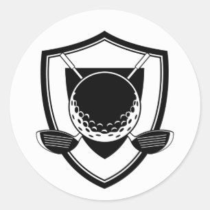 Redonda Pegatina Escudo de Golf