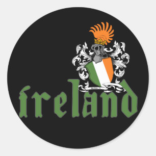 Redonda Pegatina Escudo de Irlanda