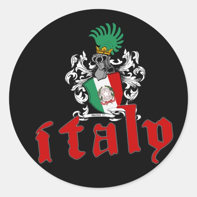 Redonda Pegatina Escudo de Italia (Anverso)