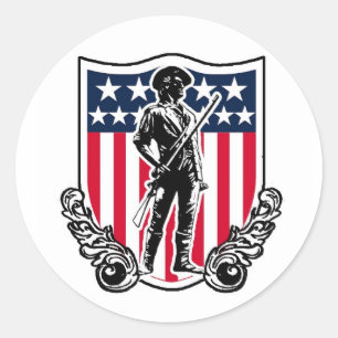 Redonda Pegatina Escudo de Minuteman