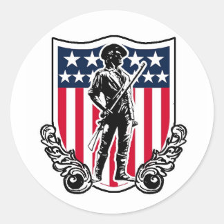 Redonda Pegatina Escudo de Minuteman