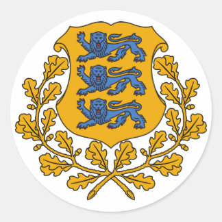 Redonda Pegatina - Escudo estonio/Eesti Vapp
