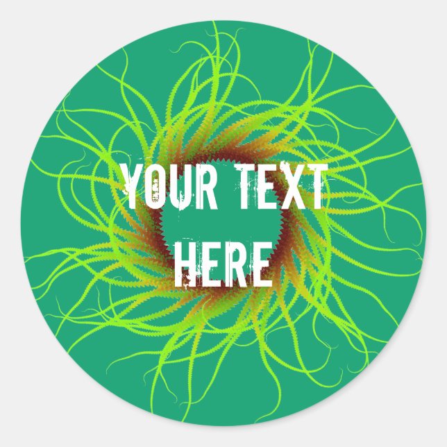 Redonda Pegatina espiral abstracto (Anverso)