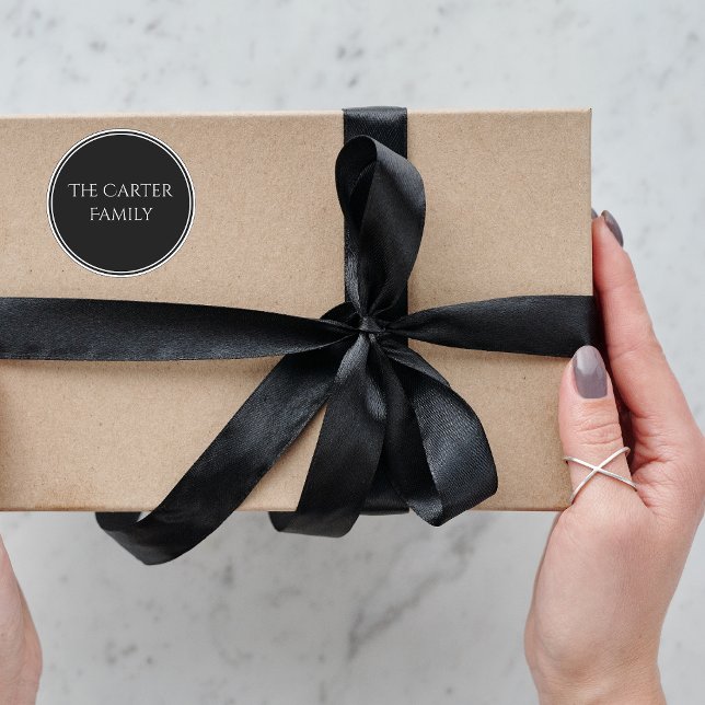 Redonda Pegatina estacionario de boda personalizada (Custom Stationary Sticker Newlyweds)