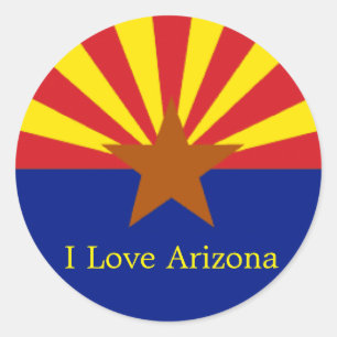 Redonda Pegatina Estatal de Arizona