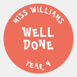 Redonda Pegatina Estrella de Fomento del Buen Trabajo del 