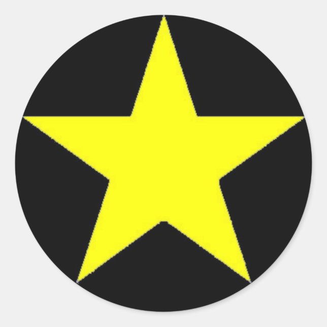 Redonda Pegatina Estrella de Jammer Amarillo (Anverso)