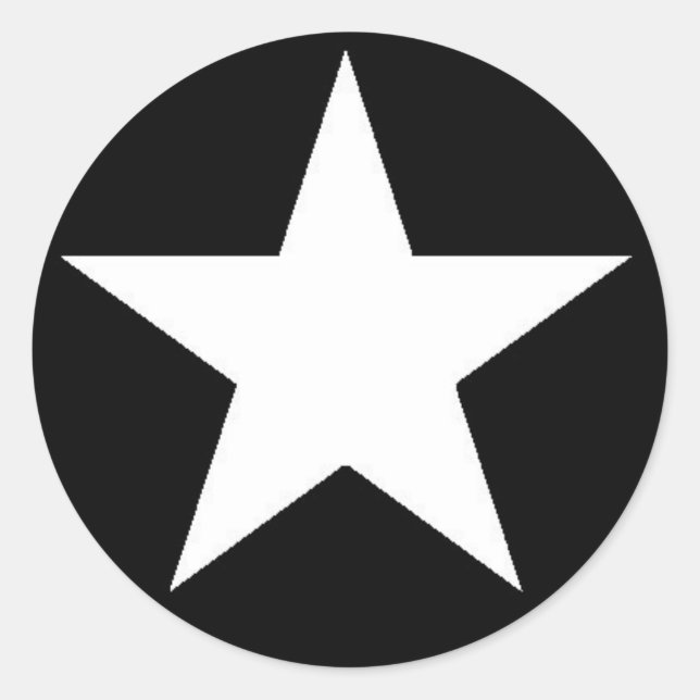 Redonda Pegatina Estrella de Jammer Blanco (Anverso)