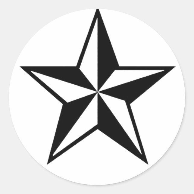 Redonda Pegatina Estrella solitaria (Anverso)
