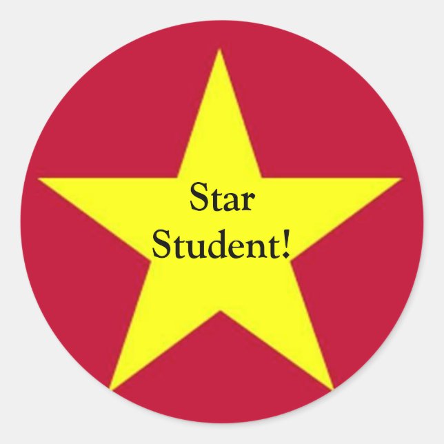 Redonda Pegatina Estudiantil Estrella (Anverso)
