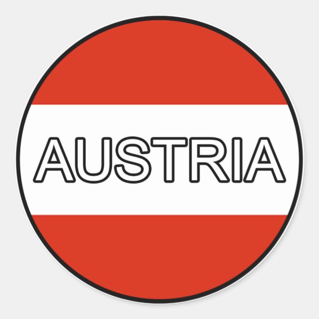 Redonda Pegatina Euro de Austria (Anverso)