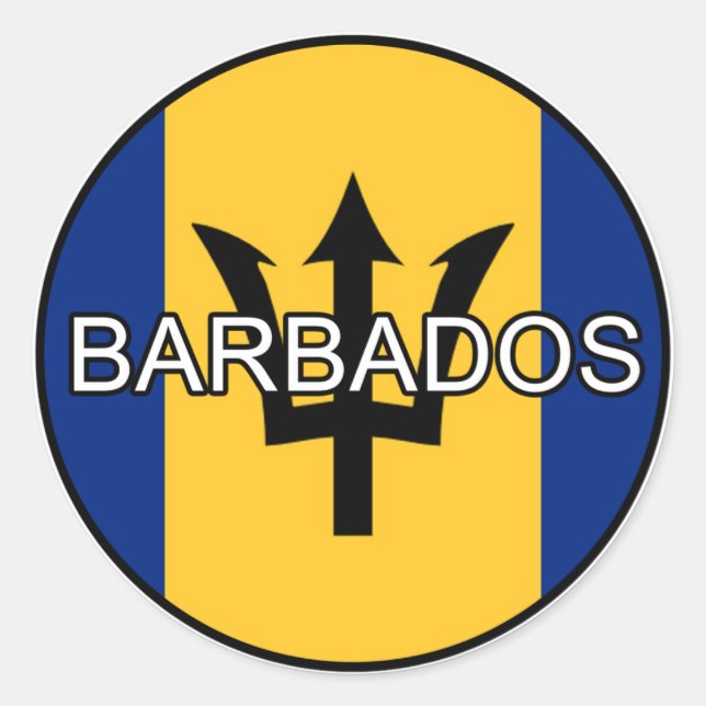 Redonda Pegatina Euro de Barbados (Anverso)