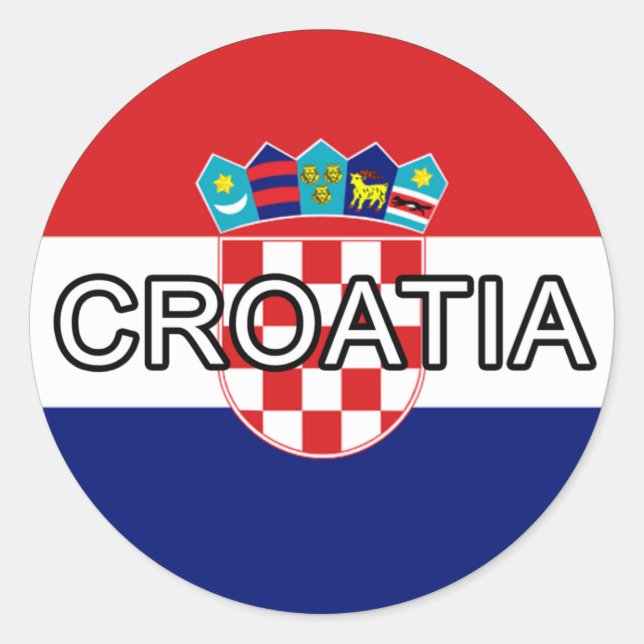 Redonda Pegatina Euro de Croacia (Anverso)
