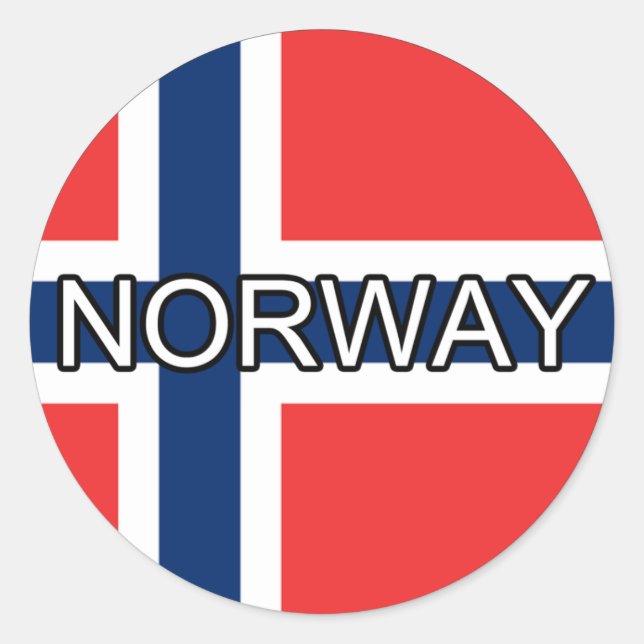 Redonda Pegatina Euro de Noruega (Anverso)