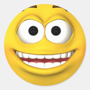 Redonda Pegatina Face Emocionado