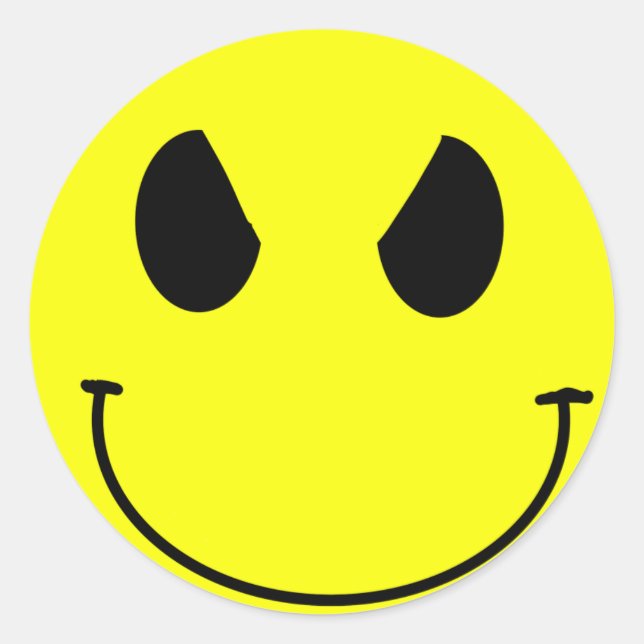 Redonda Pegatina facial malvado (Anverso)