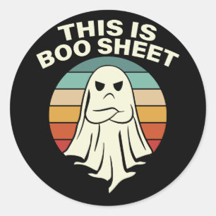 Redonda Pegatina fantasma de "Boo Sheet" divertida