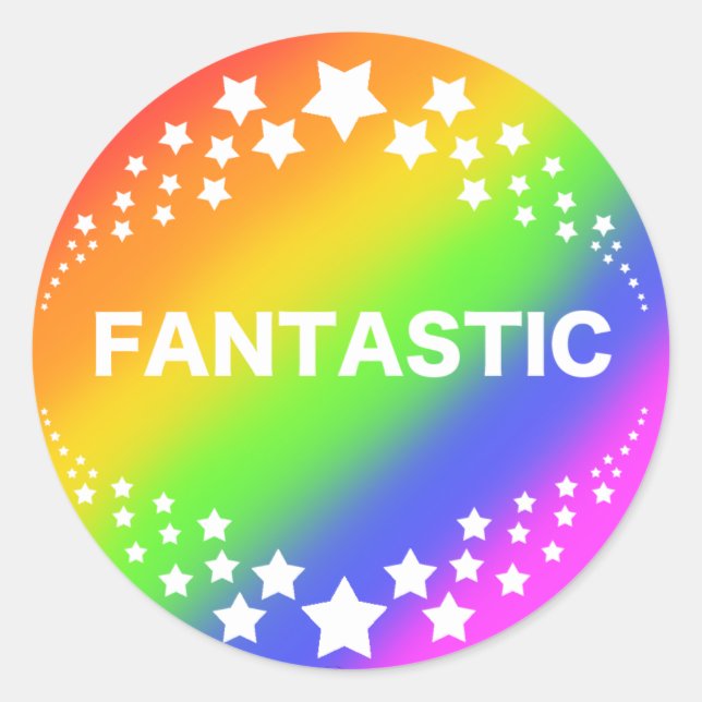 Redonda Pegatina fantástico (Anverso)