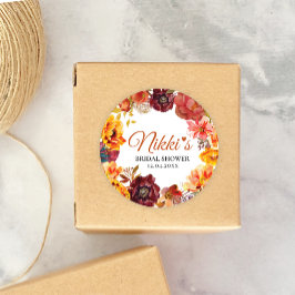 Redonda Pegatina Favor con temática otoñal