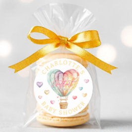 Redonda Pegatina favorito de Baby Shower Hearts de color d