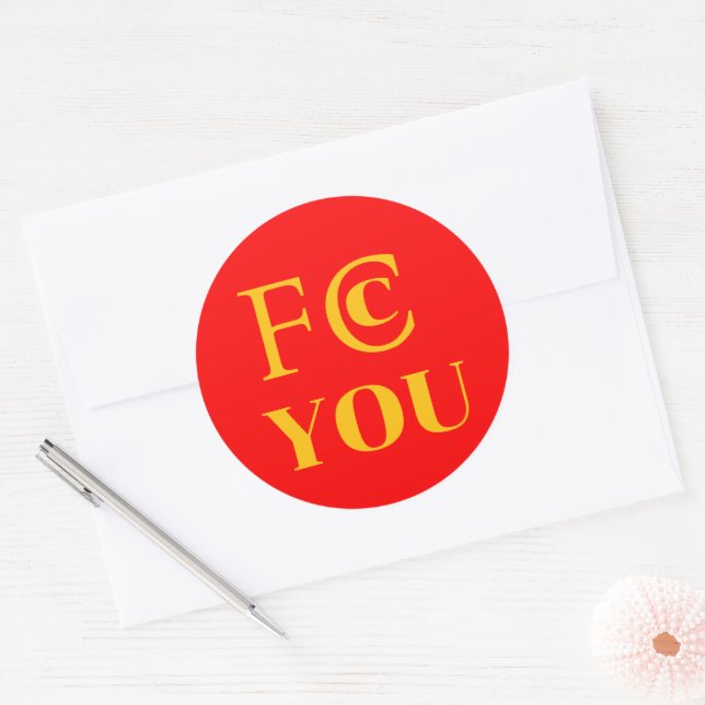 Redonda Pegatina FCC YOU (Sobre)