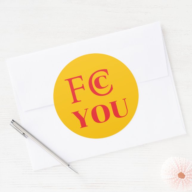 Redonda Pegatina FCC YOU (Sobre)