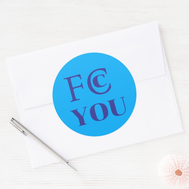 Redonda Pegatina FCC YOU (Sobre)
