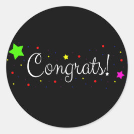 Redonda Pegatina - ¡Felicidades!