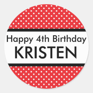 Redonda Pegatina Feliz Cumpleaños