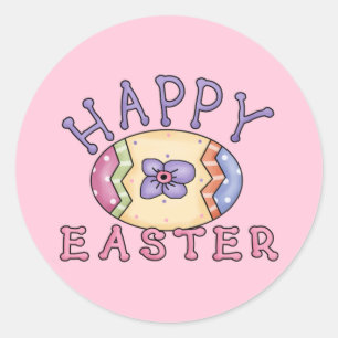 Redonda Pegatina feliz de Pascua
