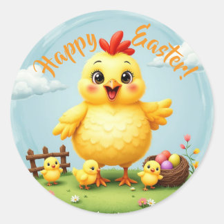 Redonda Pegatina Feliz Pascua