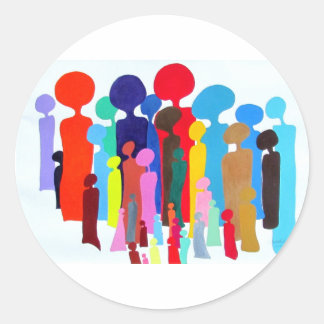 Redonda Pegatina feliz y colorida