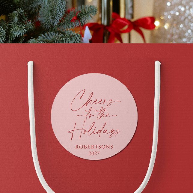 Redonda Pegatina festiva de Felices Fiestas (Subido por el creador)