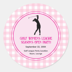Redonda Pegatina Fiesta de la Liga de Golf Damas