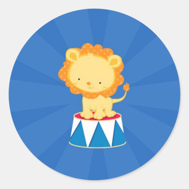 Redonda Pegatina Fiesta del Carnaval de Circo (Anverso)