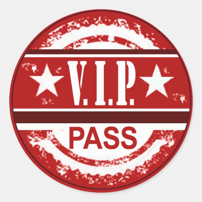 Redonda PEGATINA Fiesta VIP Pass Sweet 16 (rojo) (Anverso)