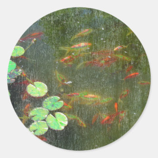Redonda Pegatina Fish Pond