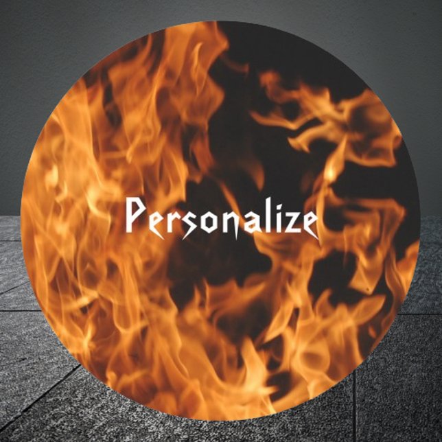 Redonda Pegatina Flames (Flames Sticker)