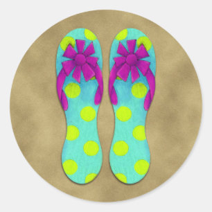Redonda Pegatina Flip Flops