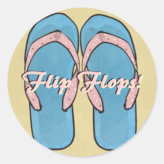 Redonda Pegatina Flipflops texturizado (Anverso)