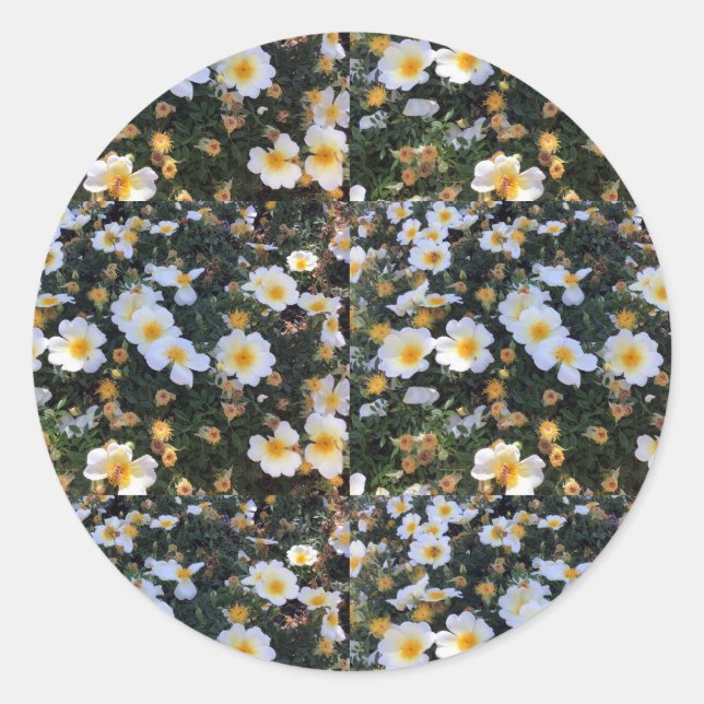 Redonda Pegatina floral (Anverso)