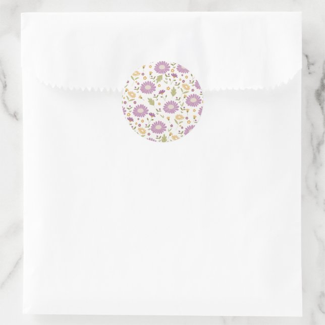 Redonda Pegatina floral (Bolso)