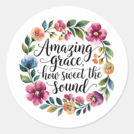 Redonda Pegatina Floral Amazing Grace