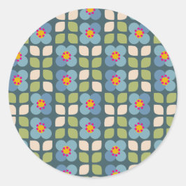 Redonda Pegatina floral azul y verde - Bloom & Stick