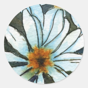 Redonda pegatina floral "Daisy 1"