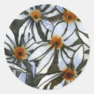 Redonda pegatina floral "Daisy 2"