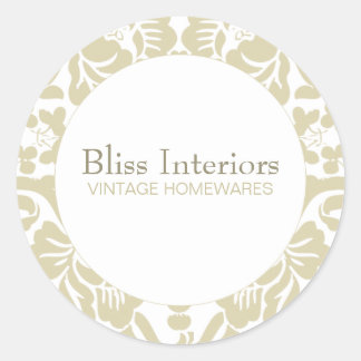 Redonda Pegatina Floral de Bliss Moda Damask