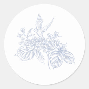 Redonda Pegatina floral de porcelana de Chinoiserie Meadow